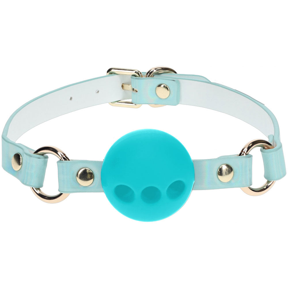 Ouch! Paris Collection Silicone Ball Gag Baby Blue Breatheable Mouth Restraint