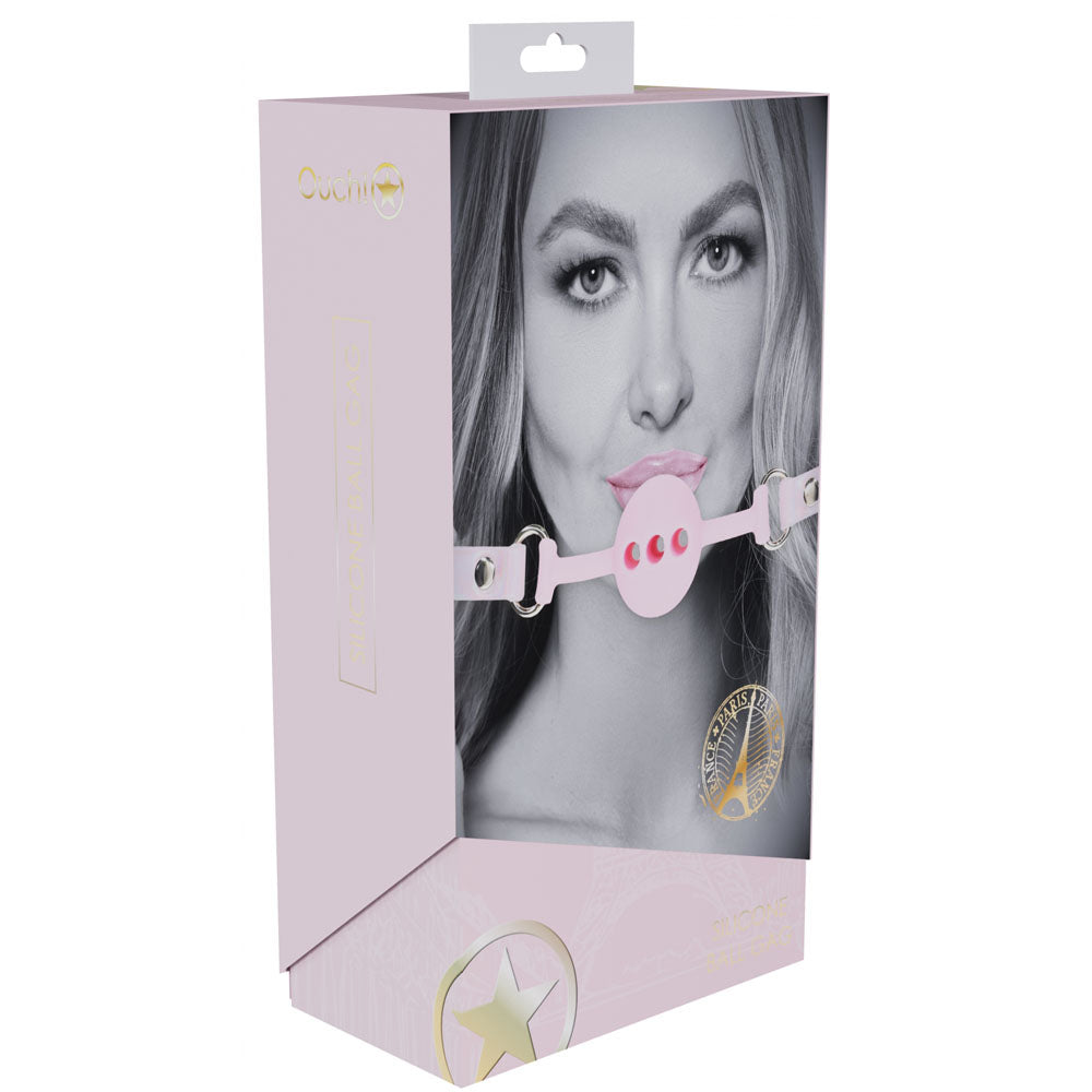 Ouch! Paris Collection Silicone Ball Gag Pink Breatheable Mouth Restraint
