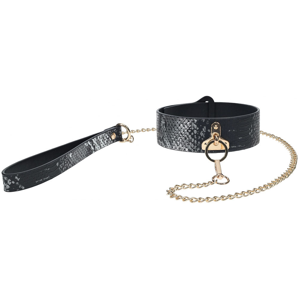 Ouch! Florence Collection Collar With Leash Black Restraint