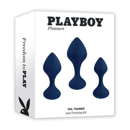 Playboy Pleasure Tail Trainer Black Butt Plugs Set Of 3 Sizes