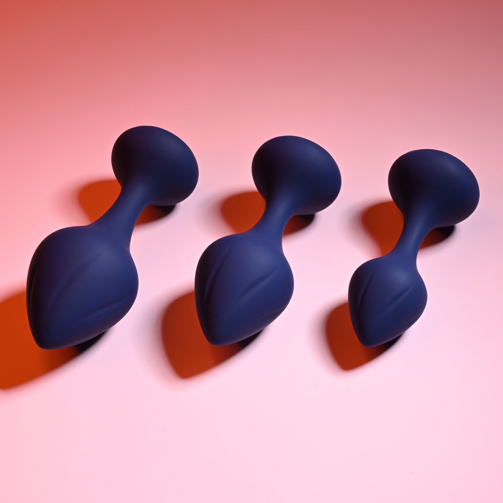 Playboy Pleasure Tail Trainer Black Butt Plugs Set Of 3 Sizes