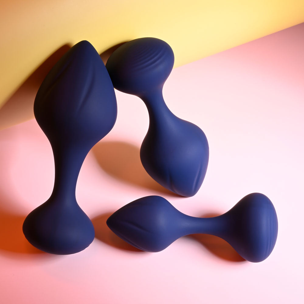 Playboy Pleasure Tail Trainer Black Butt Plugs Set Of 3 Sizes