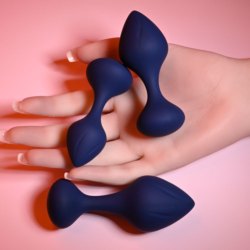 Playboy Pleasure Tail Trainer Black Butt Plugs Set Of 3 Sizes
