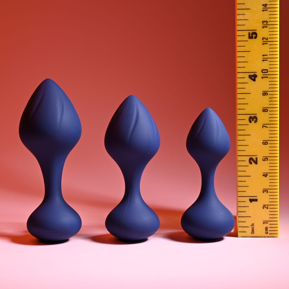 Playboy Pleasure Tail Trainer Black Butt Plugs Set Of 3 Sizes