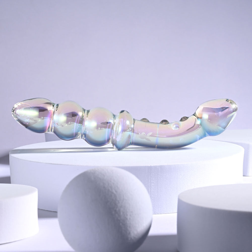 Playboy Pleasure Jewels Double Clear Glass 17.1 Cm Double Ended Dildo
