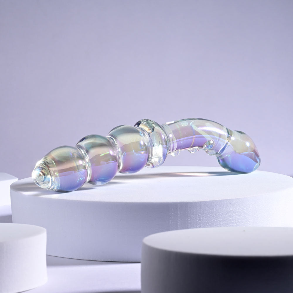 Playboy Pleasure Jewels Double Clear Glass 17.1 Cm Double Ended Dildo