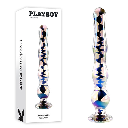 Playboy Pleasure Jewels Wand Clear Glass 20.3 Cm Dildo