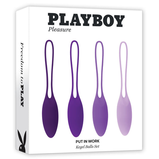 Playboy Pleasure Put In Work Purple Kegel Ball Set Set Of 4