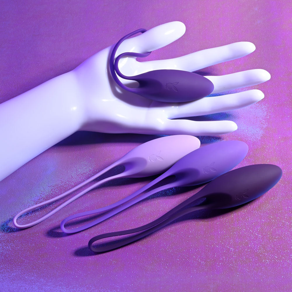 Playboy Pleasure Put In Work Purple Kegel Ball Set Set Of 4