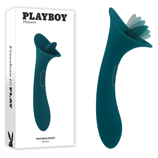 Playboy Pleasure True Indulgence Teal 21.3 Cm Usb Rechargeable Vibrator With Flicking Tip