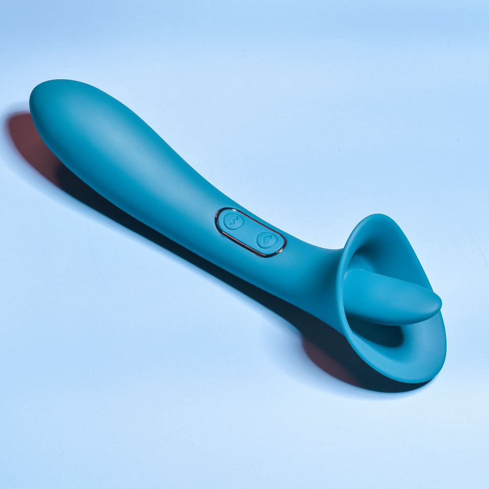 Playboy Pleasure True Indulgence Teal 21.3 Cm Usb Rechargeable Vibrator With Flicking Tip