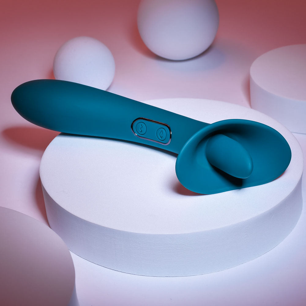 Playboy Pleasure True Indulgence Teal 21.3 Cm Usb Rechargeable Vibrator With Flicking Tip