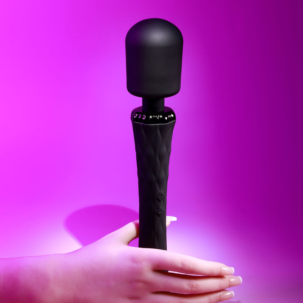 Playboy Pleasure Royal Black 29.2 Cm Usb Rechargeable Massage Wand