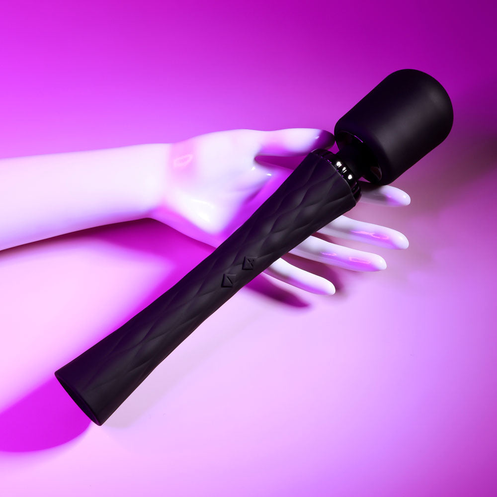 Playboy Pleasure Royal Black 29.2 Cm Usb Rechargeable Massage Wand