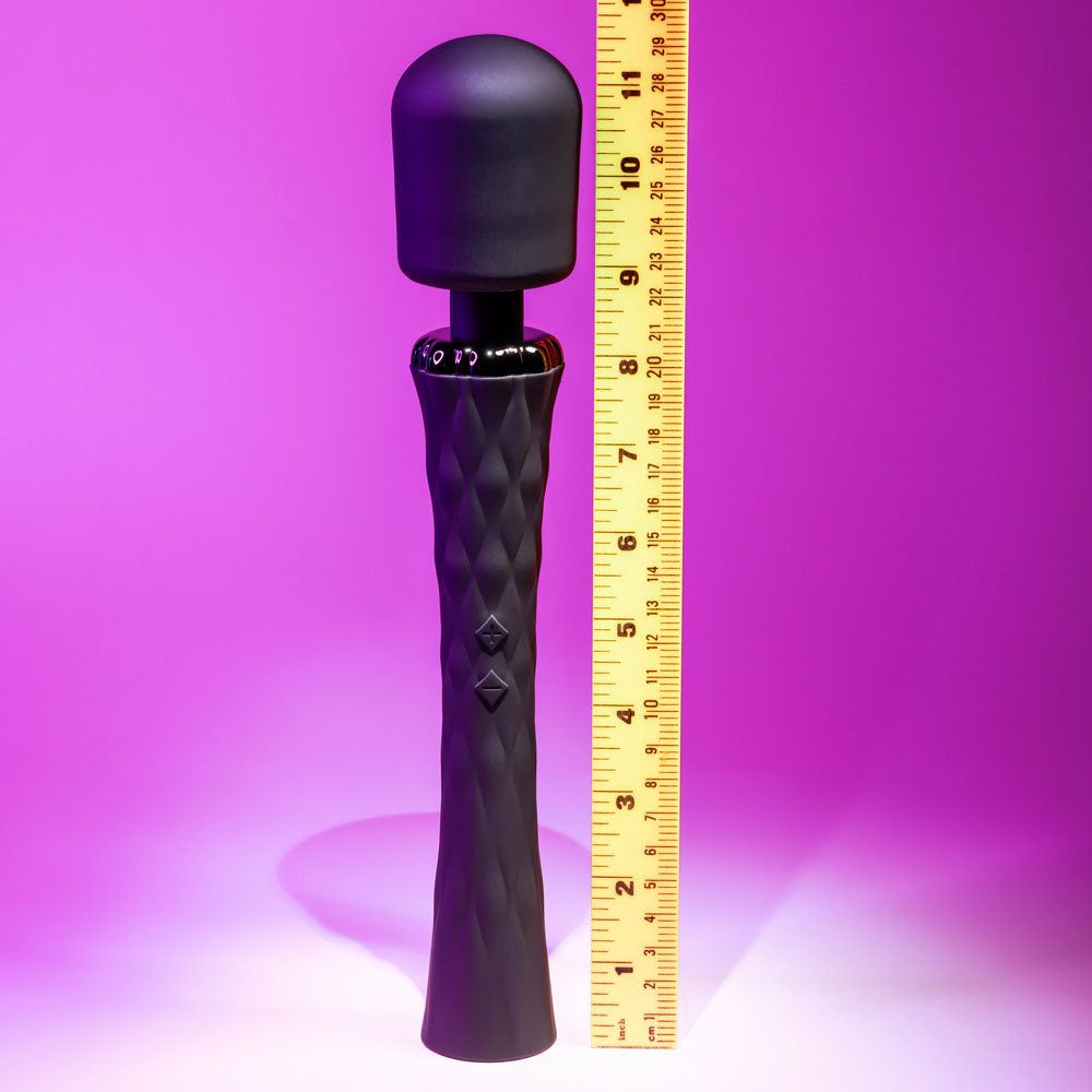 Playboy Pleasure Royal Black 29.2 Cm Usb Rechargeable Massage Wand