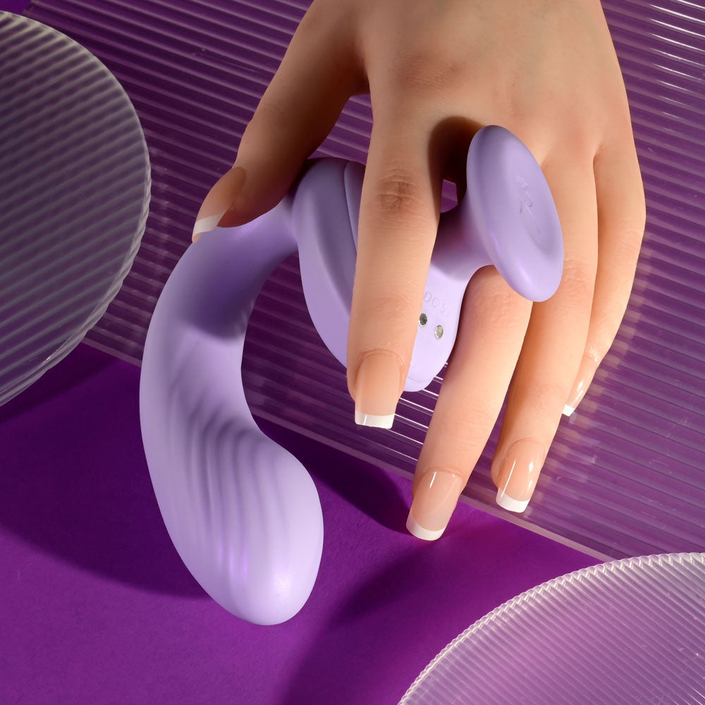 Playboy Pleasure Rev Me Up Purple Usb Rechargeable Dual Motor Curved Vibrator