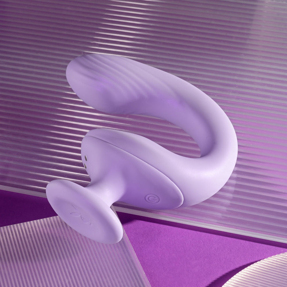 Playboy Pleasure Rev Me Up Purple Usb Rechargeable Dual Motor Curved Vibrator