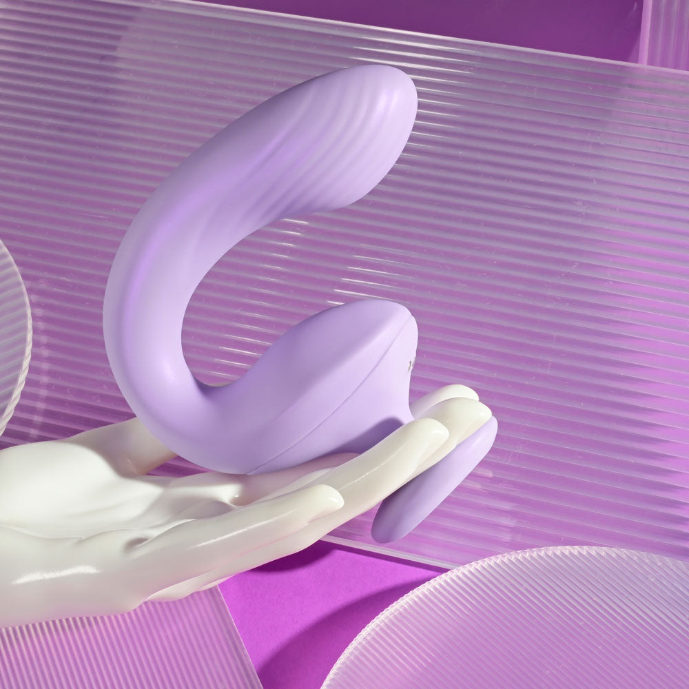 Playboy Pleasure Rev Me Up Purple Usb Rechargeable Dual Motor Curved Vibrator