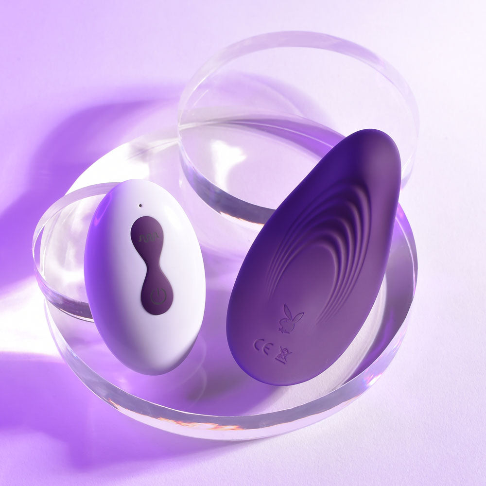 Playboy Pleasure Our Little Secret Purple Usb Rechargeable Panty Vibrator With Wireless Remote Control