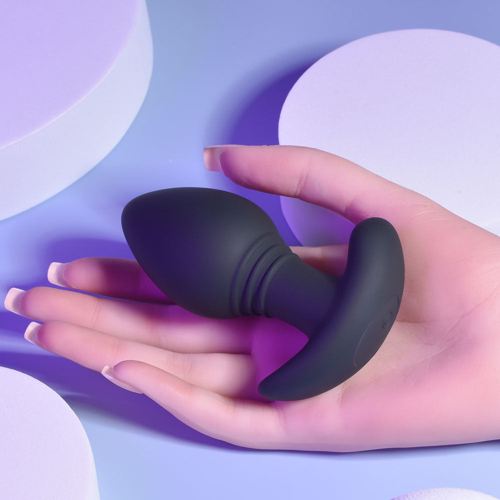 Playboy Pleasure Plug & Play Black 10.3 Cm Usb Rechargeable Vibrating Butt Plug With Wireless Remote