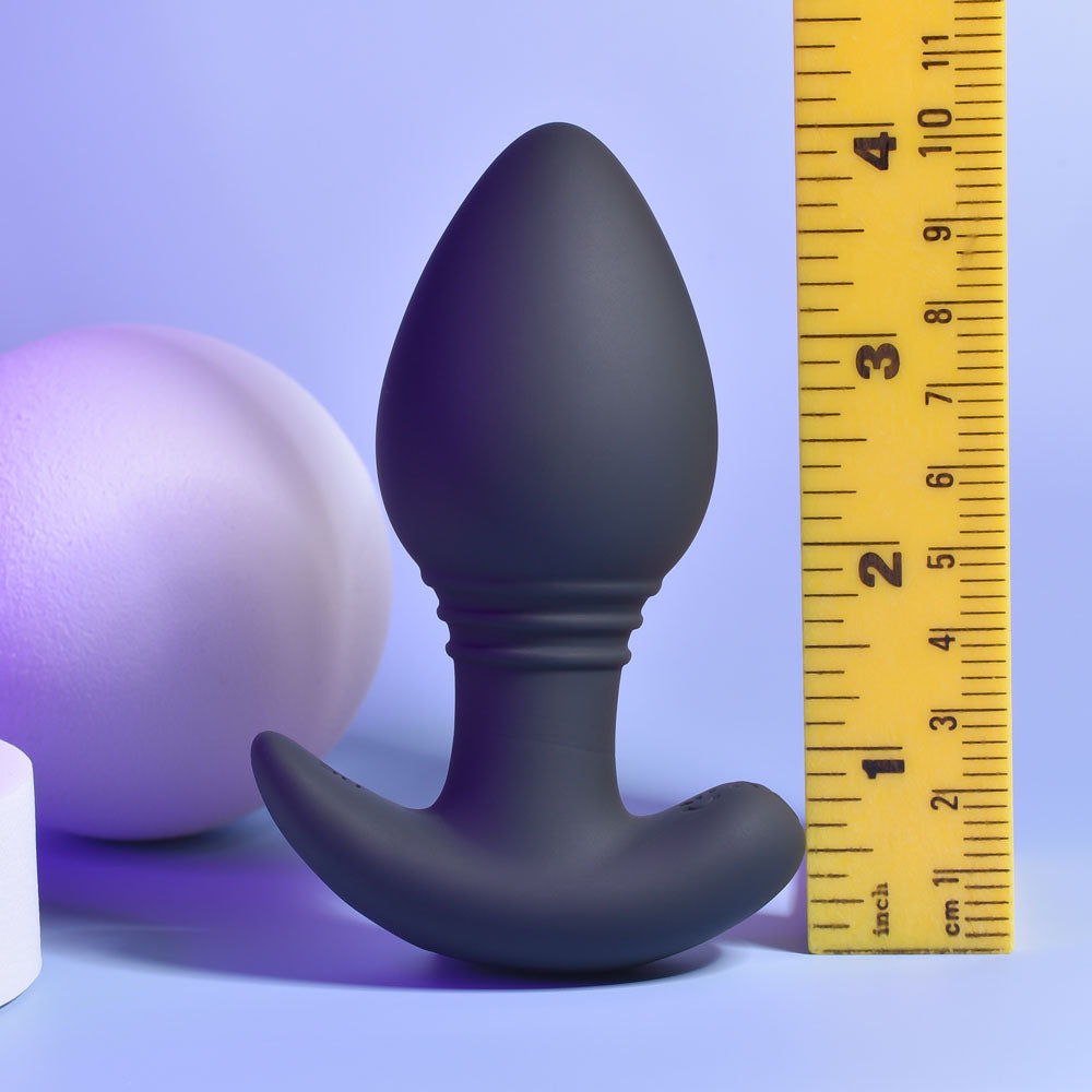 Playboy Pleasure Plug & Play Black 10.3 Cm Usb Rechargeable Vibrating Butt Plug With Wireless Remote