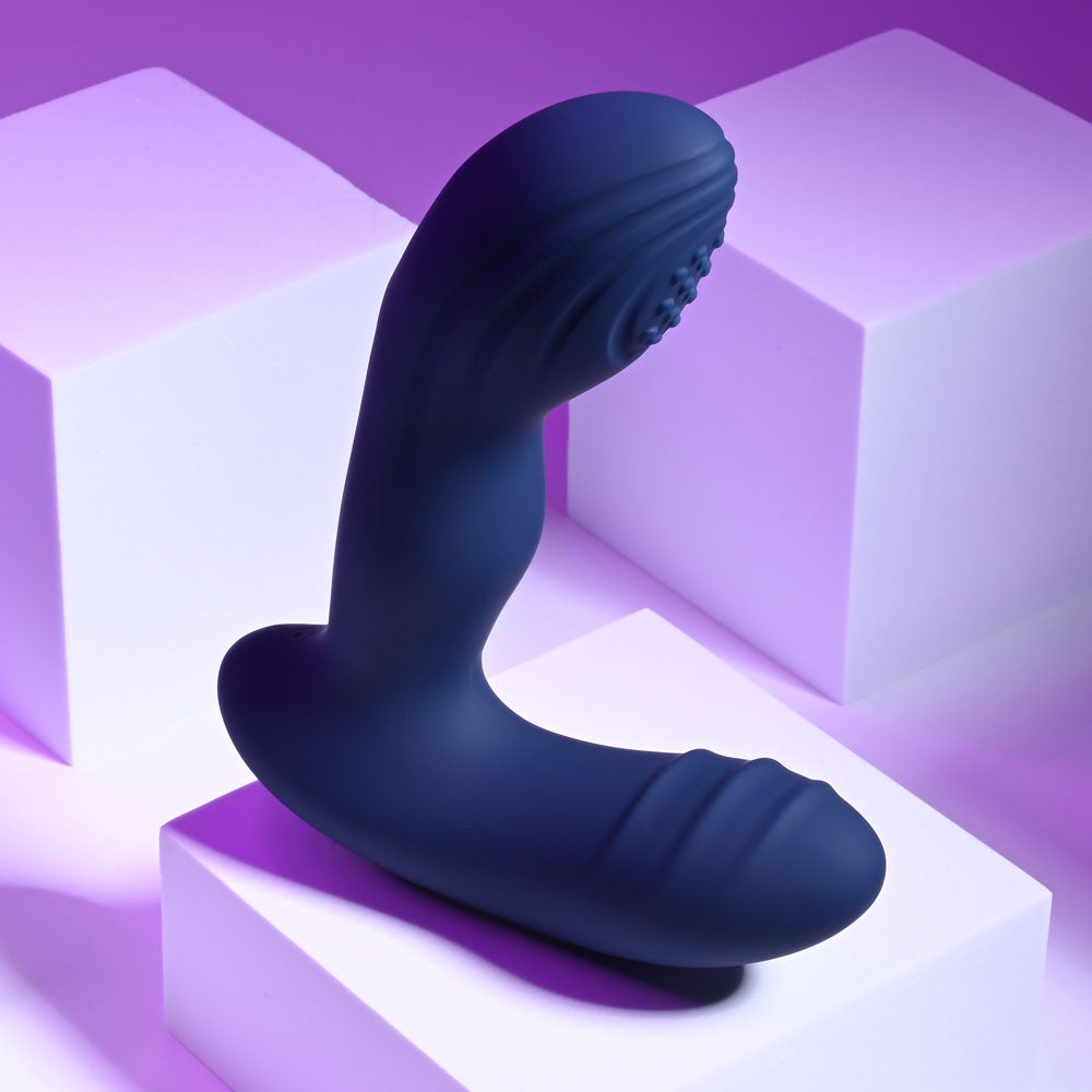 Playboy Pleasure Pleasure Pleaser Blue Usb Rechargeable Vibrating Prostate Massager With Wireless Remote