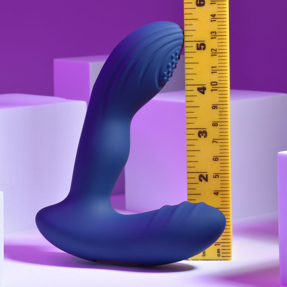 Playboy Pleasure Pleasure Pleaser Blue Usb Rechargeable Vibrating Prostate Massager With Wireless Remote