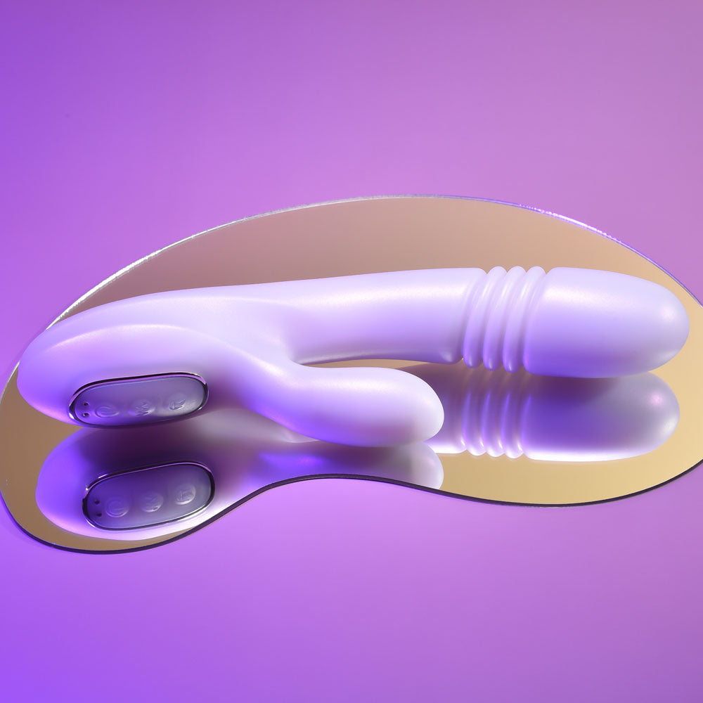 Playboy Pleasure Bumping Bunny Opal 22.9 Cm Usb Rechargeable Thrusting & Warming Rabbit Vibrator