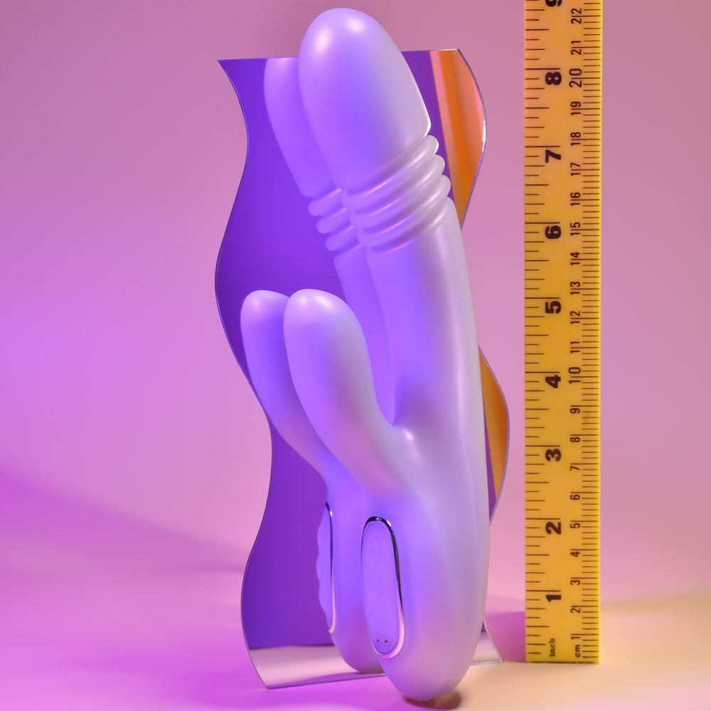 Playboy Pleasure Bumping Bunny Opal 22.9 Cm Usb Rechargeable Thrusting & Warming Rabbit Vibrator