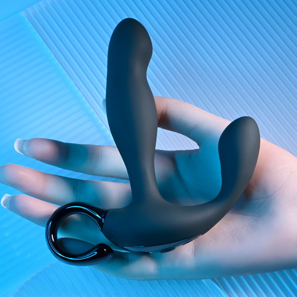 Playboy Pleasure Come Hither Black 13.2 Cm Usb Rechargeable Vibrating Prostate Massager With Wireless Remote Control