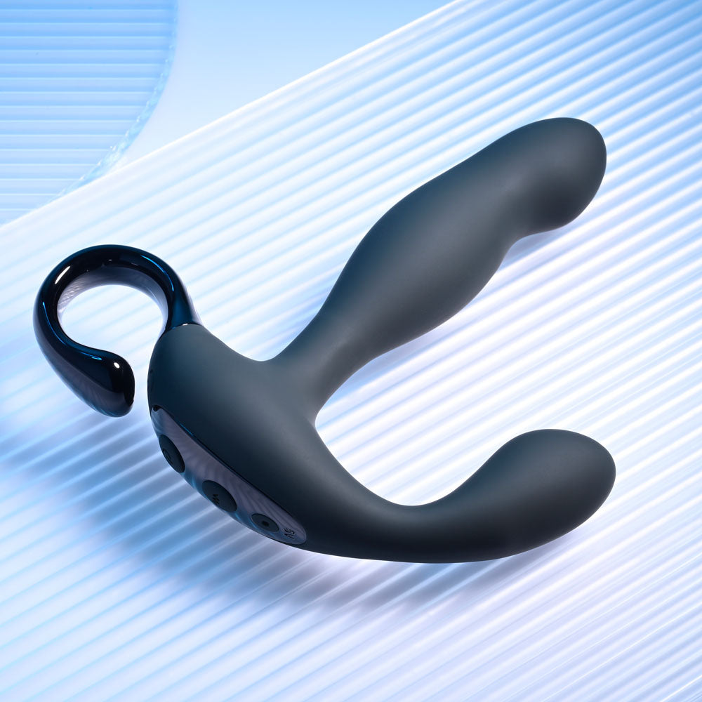 Playboy Pleasure Come Hither Black 13.2 Cm Usb Rechargeable Vibrating Prostate Massager With Wireless Remote Control