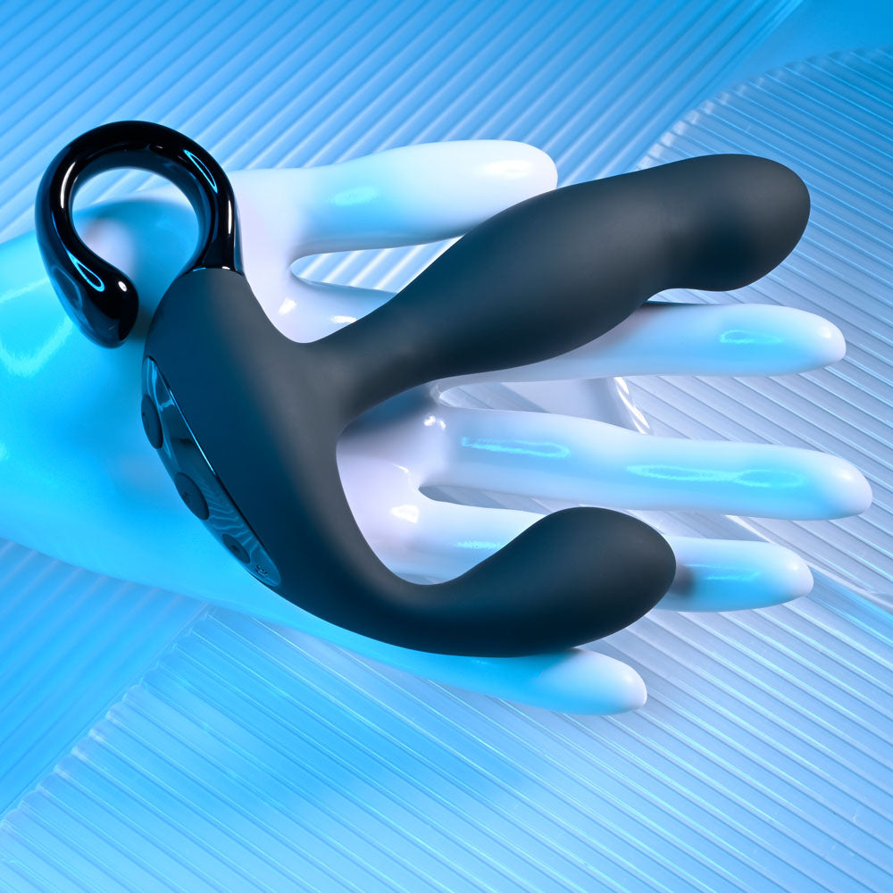Playboy Pleasure Come Hither Black 13.2 Cm Usb Rechargeable Vibrating Prostate Massager With Wireless Remote Control