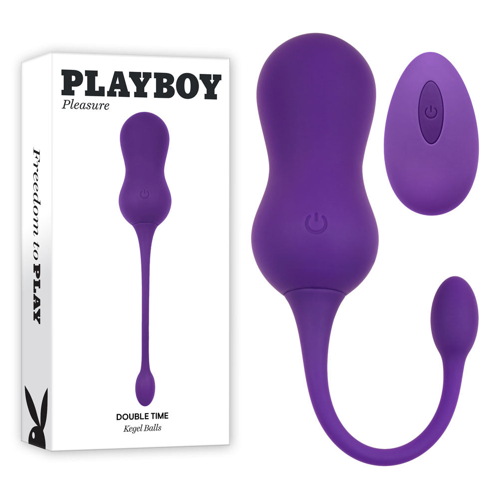 Playboy Pleasure Double Time Purple Usb Rechargeable Vibrating Kegel Balls