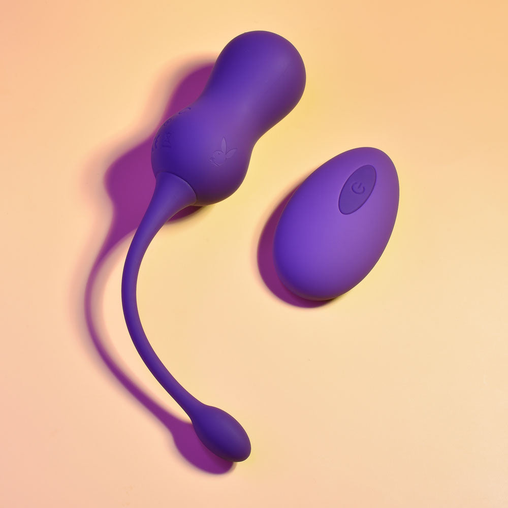 Playboy Pleasure Double Time Purple Usb Rechargeable Vibrating Kegel Balls