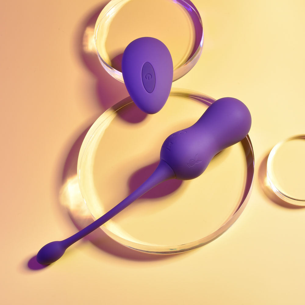 Playboy Pleasure Double Time Purple Usb Rechargeable Vibrating Kegel Balls