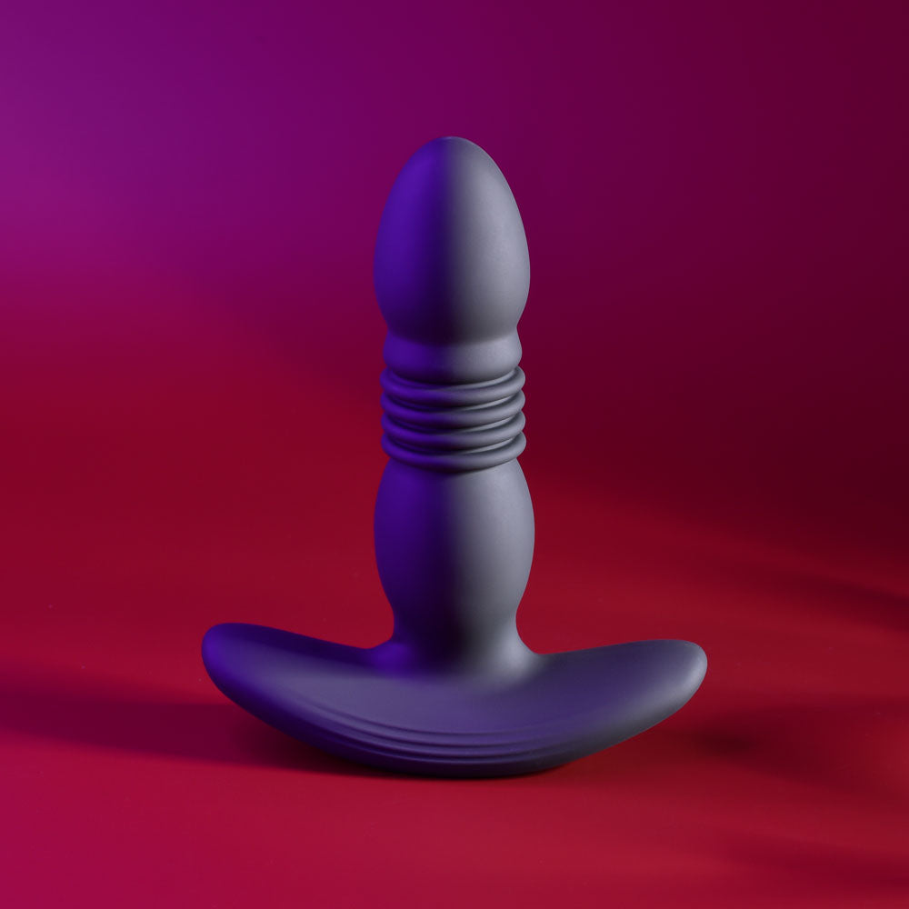 Playboy Pleasure Trust The Thrust Black 13.7 Cm Usb Rechargeable Thrusting Butt Plug With Wireless Remote