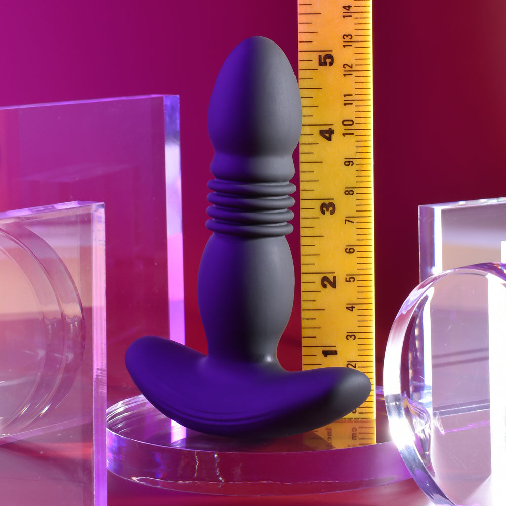Playboy Pleasure Trust The Thrust Black 13.7 Cm Usb Rechargeable Thrusting Butt Plug With Wireless Remote