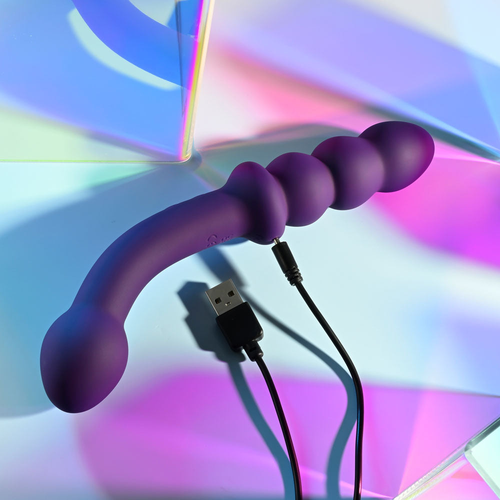Playboy Pleasure The Seeker Purple 20.3 Cm Usb Rechargeable Double Ended Vibrator