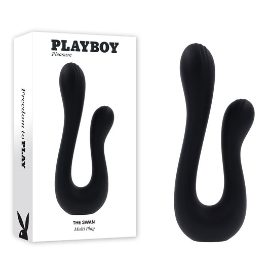 Playboy Pleasure The Swan Black Usb Rechargeable Dual Ended Vibrator