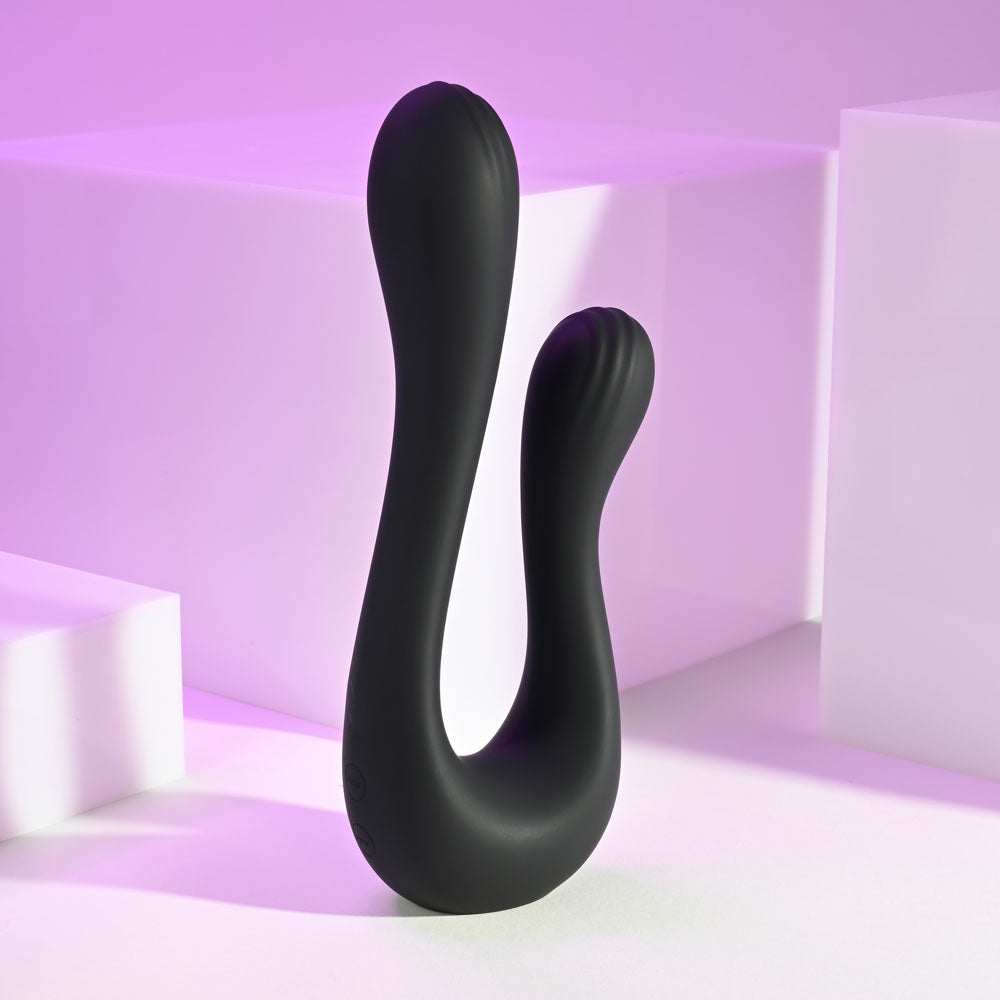 Playboy Pleasure The Swan Black Usb Rechargeable Dual Ended Vibrator