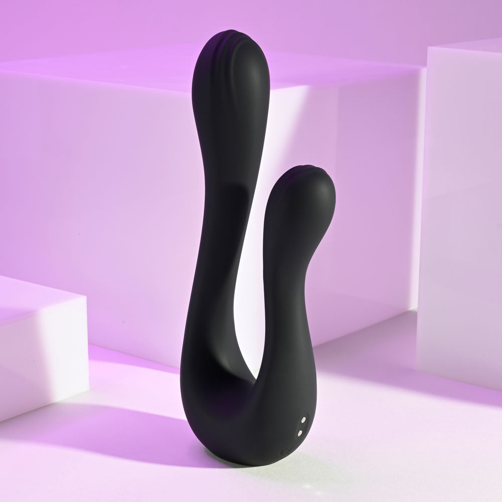 Playboy Pleasure The Swan Black Usb Rechargeable Dual Ended Vibrator