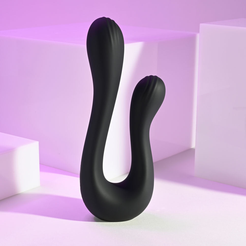 Playboy Pleasure The Swan Black Usb Rechargeable Dual Ended Vibrator