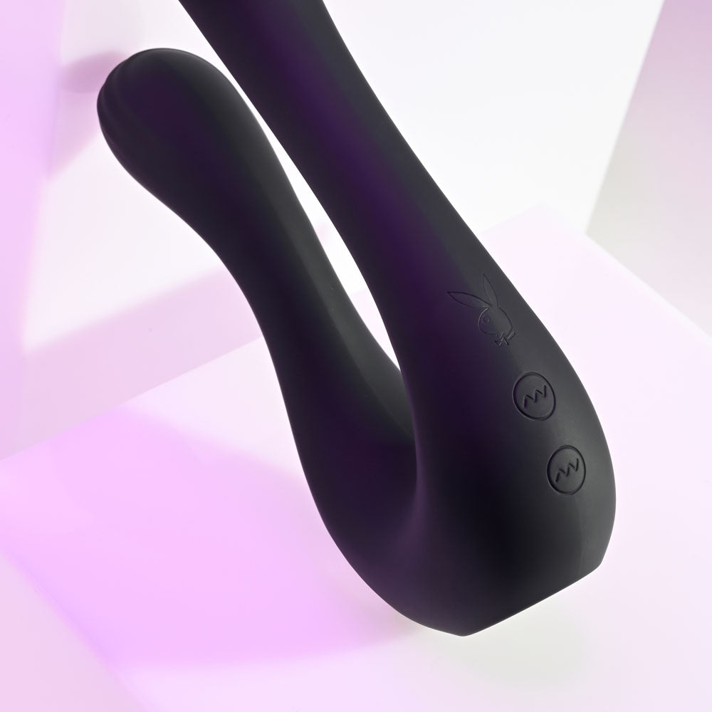 Playboy Pleasure The Swan Black Usb Rechargeable Dual Ended Vibrator