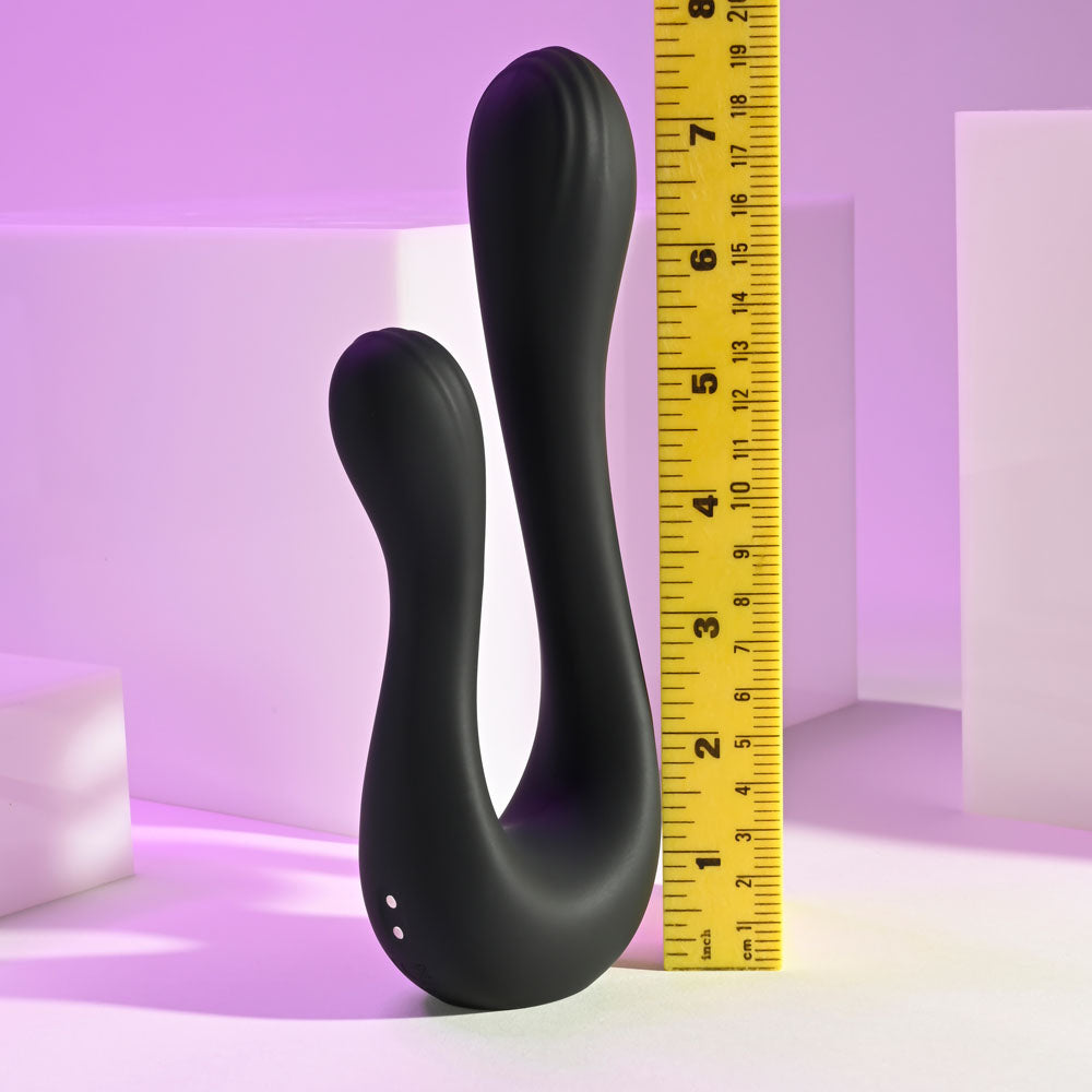 Playboy Pleasure The Swan Black Usb Rechargeable Dual Ended Vibrator