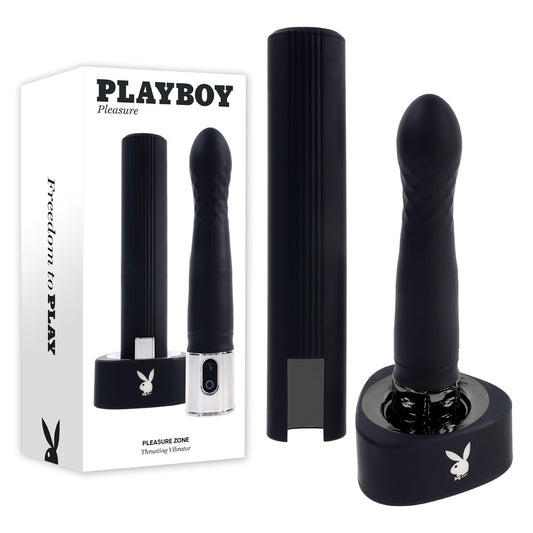 Playboy Pleasure Pleasure Zone Black 21.4 Cm Rechargeable Vibrator With Usb Charging Dock