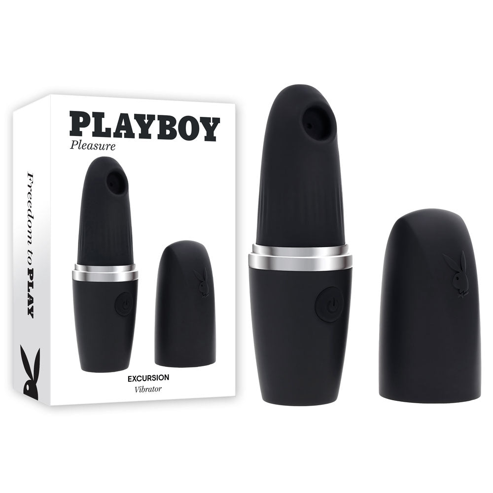 Playboy Pleasure Excursion Black 14.2 Cm Usb Rechargeable Suction Stimulator