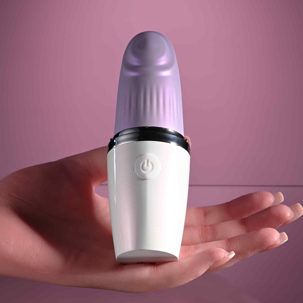 Playboy Pleasure Getaway White/Purple 14.2 Cm Usb Rechargeable Tapping Stimulator