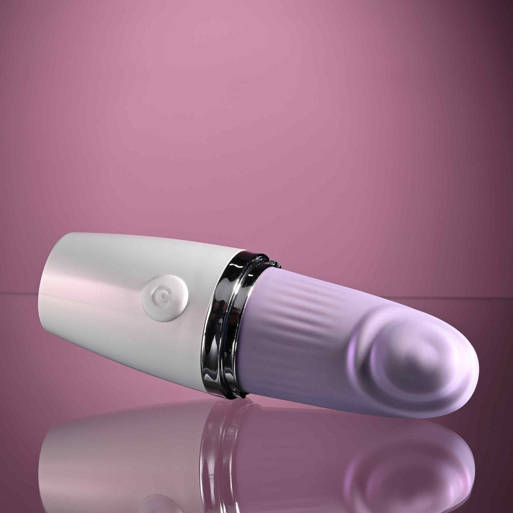 Playboy Pleasure Getaway White/Purple 14.2 Cm Usb Rechargeable Tapping Stimulator