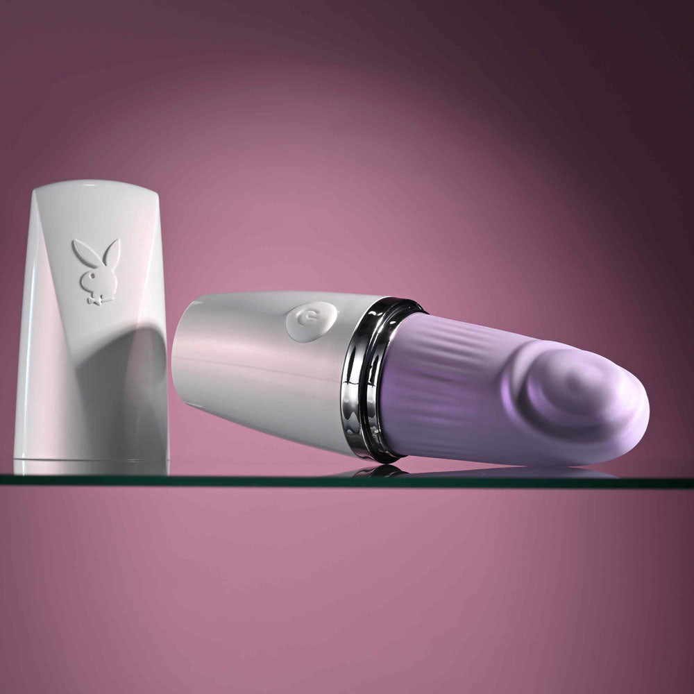 Playboy Pleasure Getaway White/Purple 14.2 Cm Usb Rechargeable Tapping Stimulator