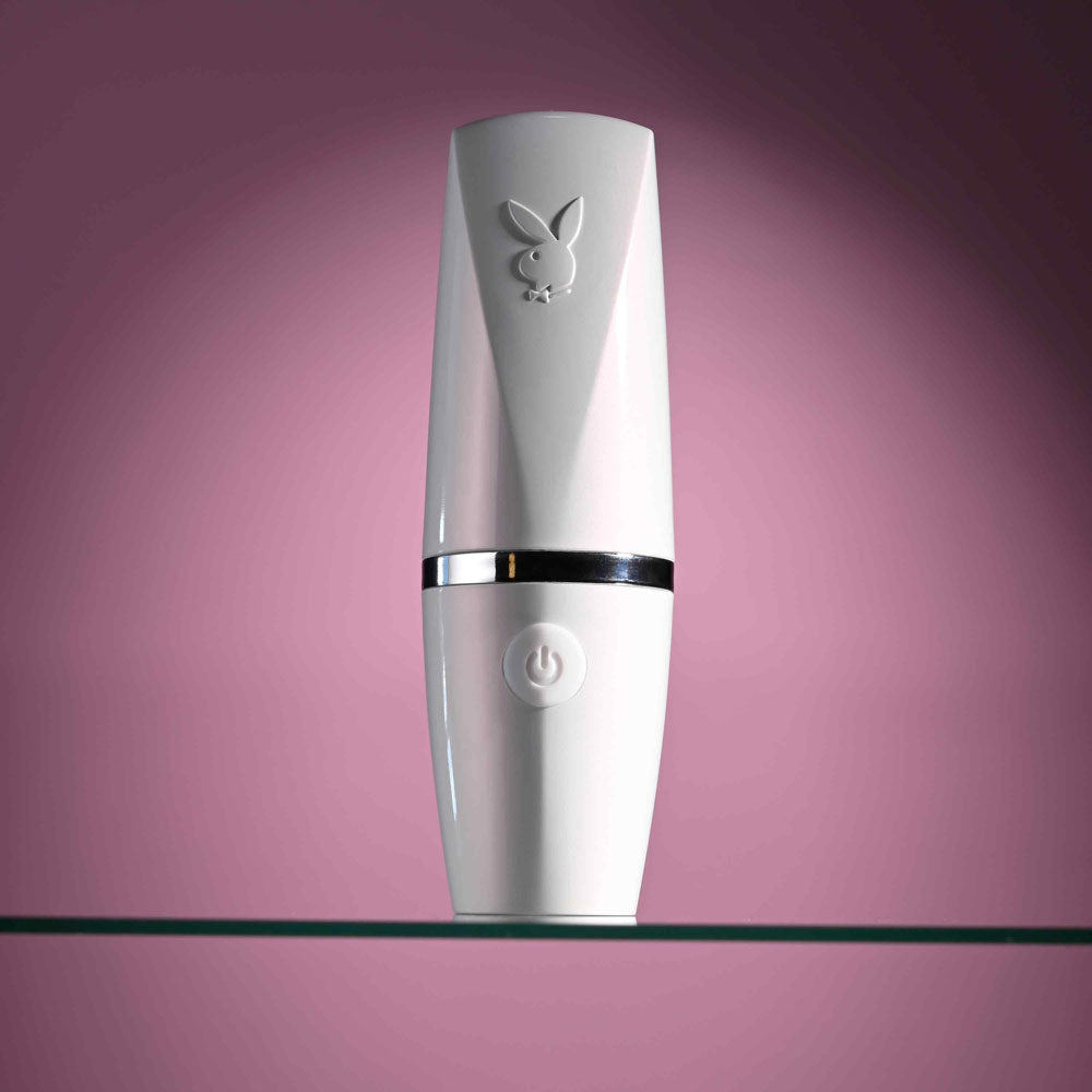 Playboy Pleasure Getaway White/Purple 14.2 Cm Usb Rechargeable Tapping Stimulator
